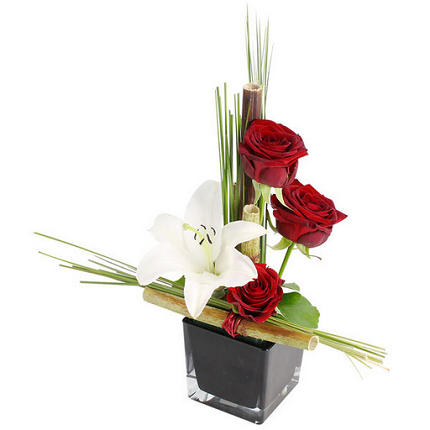 Composition hauteur linéaire Composition rouge et blanche 30cm