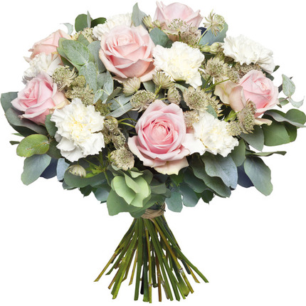 bouquet romance bouquet pastel et argent